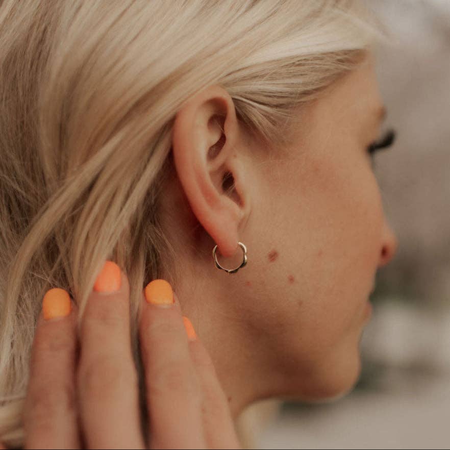Lola Floral Hoops: Gold