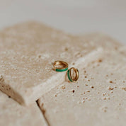 AZ Turquoise Hoops: Gold