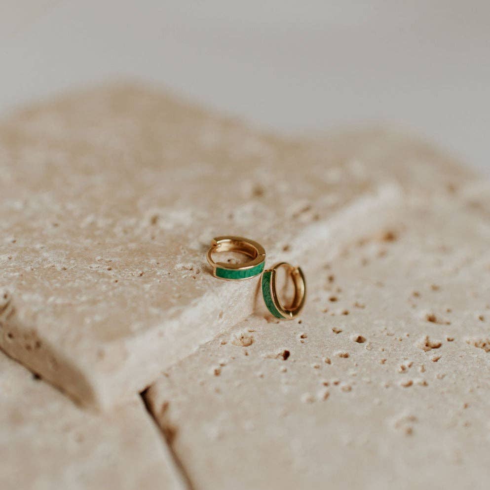 AZ Turquoise Hoops: Gold