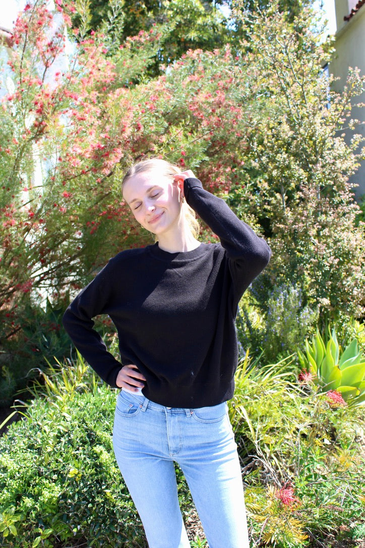 Luxe Cotton Sweater - Black