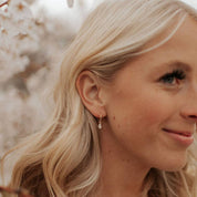 April Raindrop Dangle Hoops: Gold