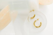 Amelia Chunky Hoops in Gold - Earrings