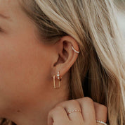 Grace Pearl Hoops: Gold