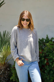Cashmere Rib Pullover - Heather Grey