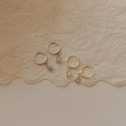 April Raindrop Dangle Hoops: Gold