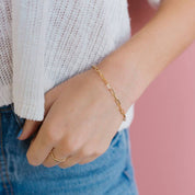 Madeline Gold Filled Paperclip Bracelet: 7"