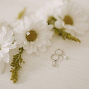 Sophie Baguette Diamond Dangle Hoops: Gold