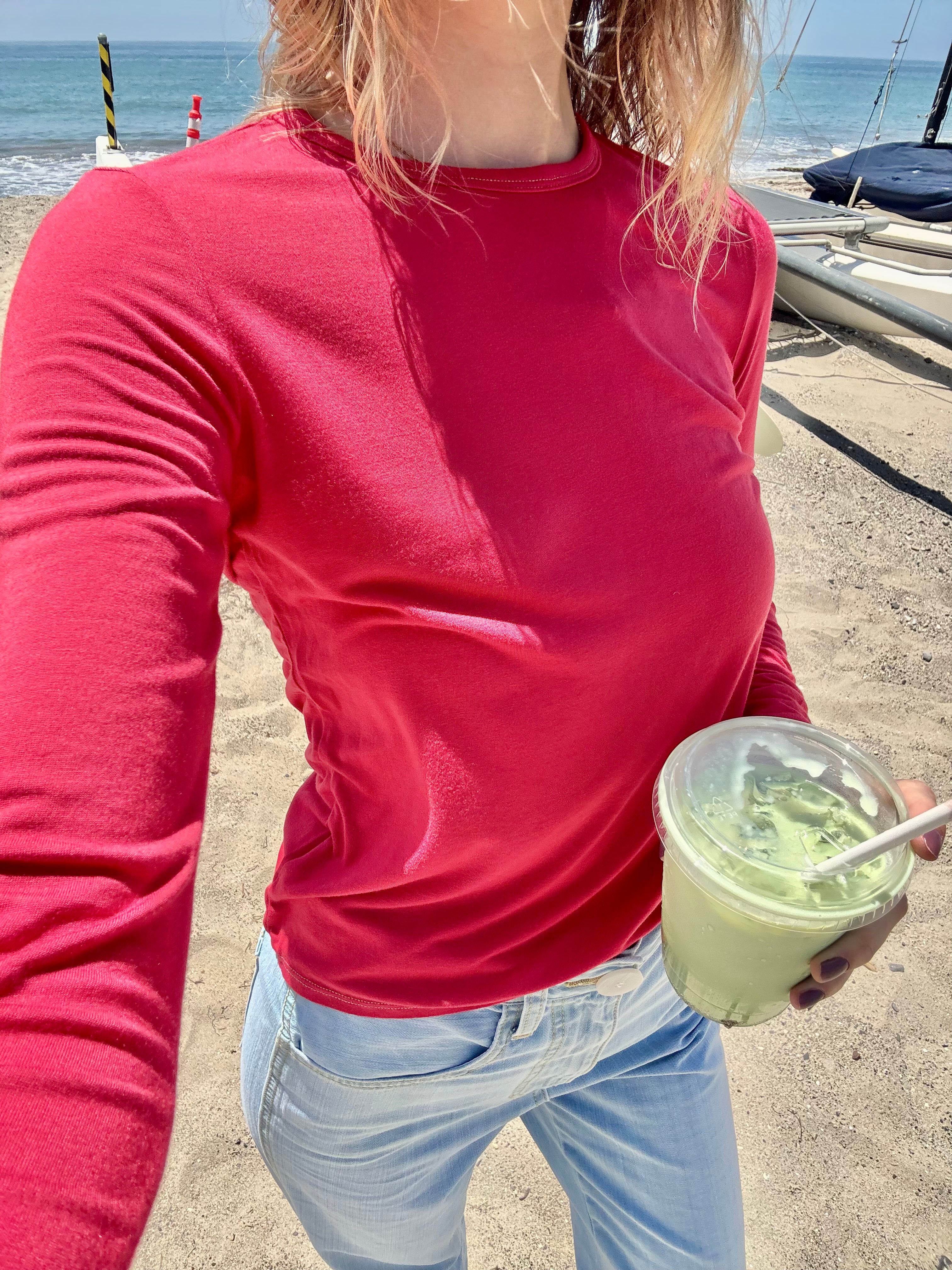 Softest Long Sleeve Tee - Strawberry