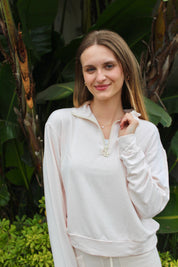 Soft Fleece Quarter Zip - Pink Rose