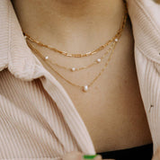Malibu Pearl Necklace: Gold Filled