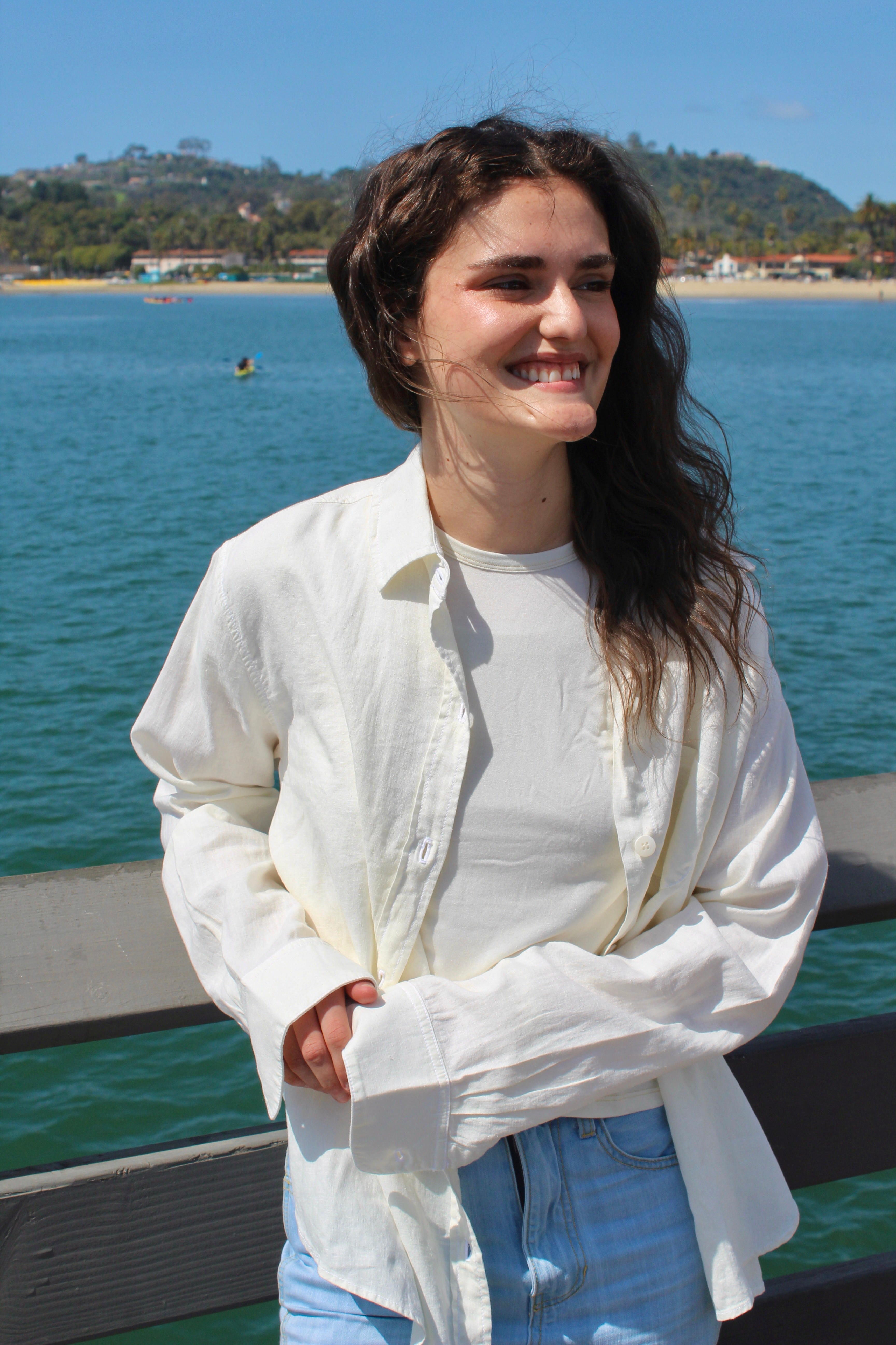 Linen Button Up Top - Coconut