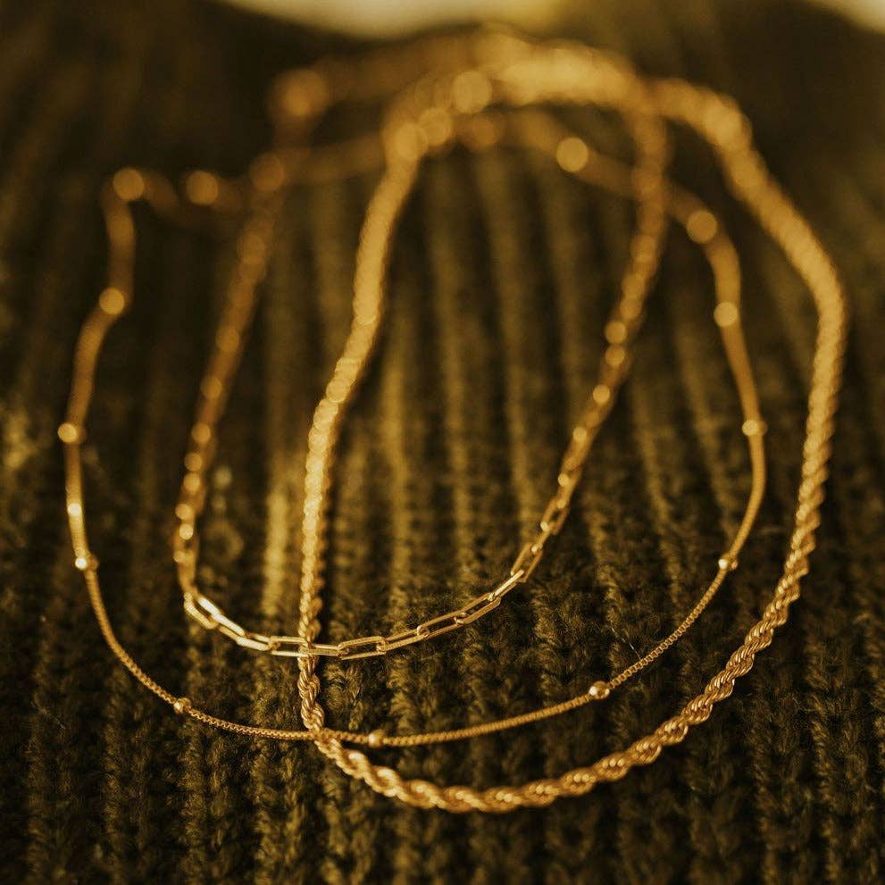 Madeline Gold Filled Paperclip Necklace: 16"