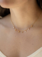 Star and Moon Choker Necklace in Gold