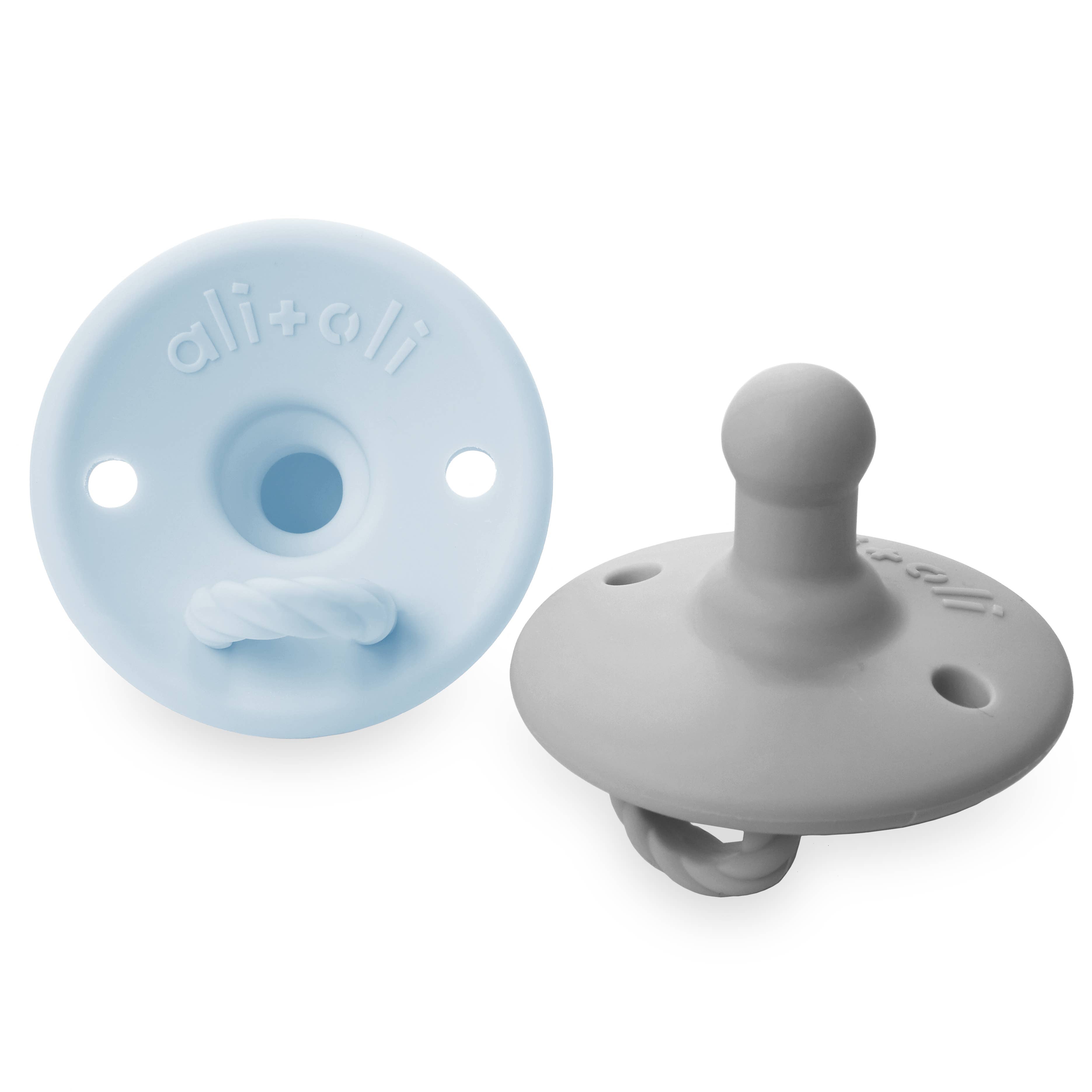 Pacifier Set Round (Iron & Sky)