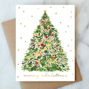 Tinsel Christmas Tree Holiday Card | Christmas Holiday Card