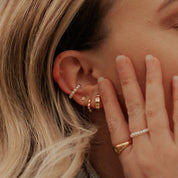 Lola Floral Hoops: Gold