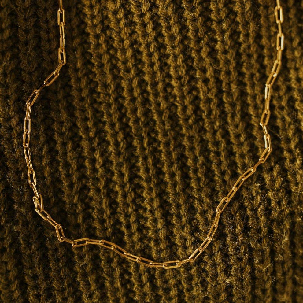 Madeline Gold Filled Paperclip Necklace: 16"