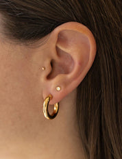Amelia Chunky Hoops in Gold - Earrings