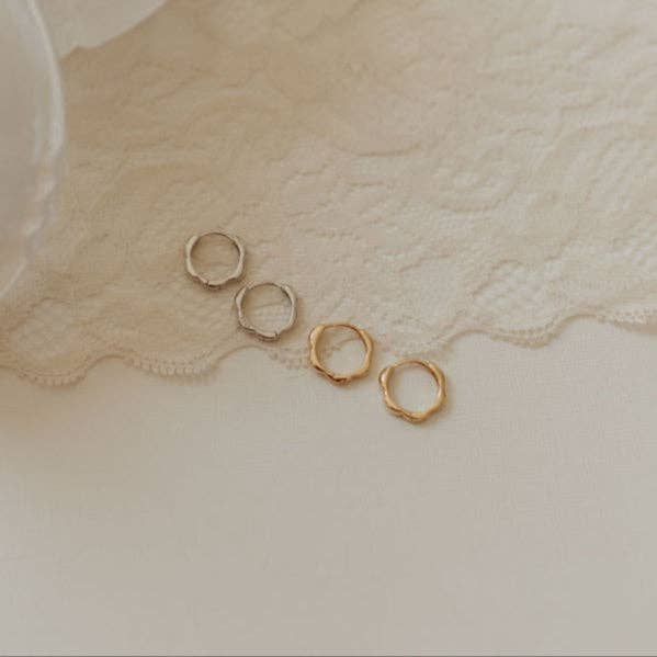 Lola Floral Hoops: Gold