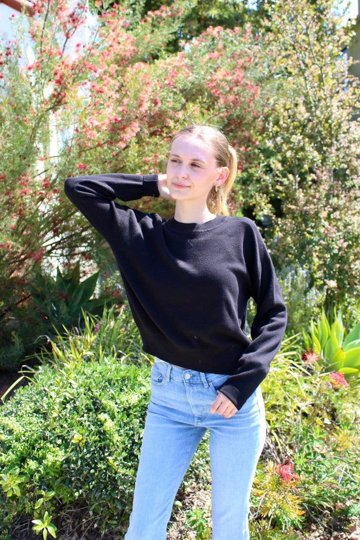 Luxe Cotton Sweater - Black