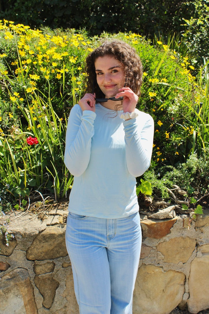 Softest Long Sleeve Tee - Sky Blue