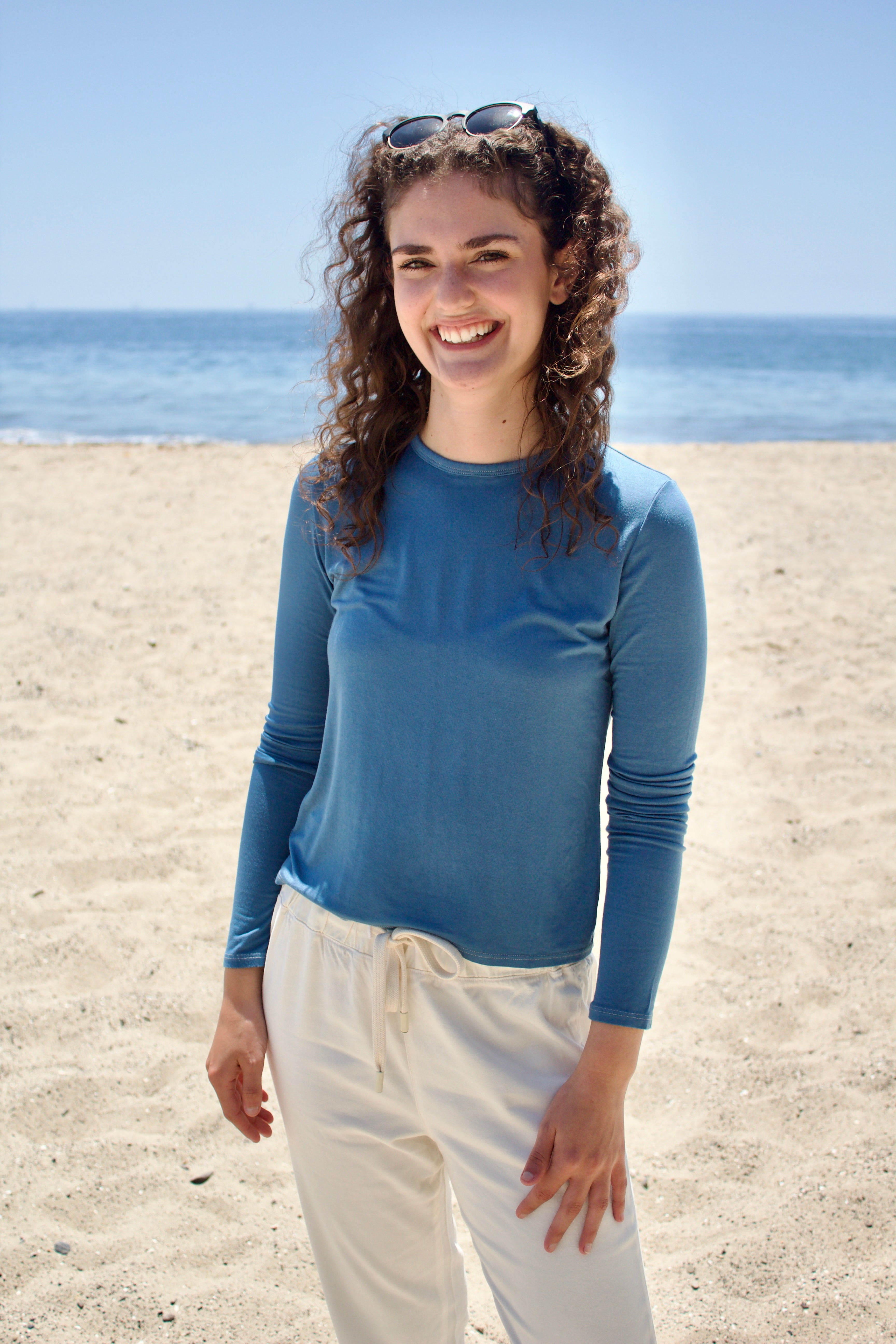 Softest Long Sleeve Tee - Shoreline Blue