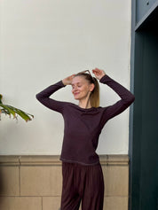 Organic Cotton Longsleeve Tee - Coffee