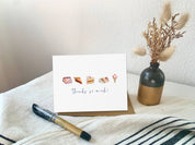 Watercolor desserts thank you note, Wedding birthday thanks