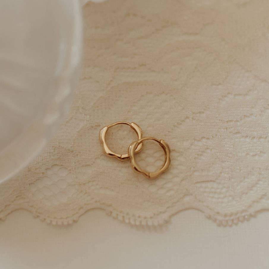 Lola Floral Hoops: Gold