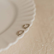 Grace Pearl Hoops: Gold