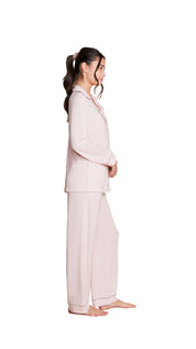 Luxe Milk Jersey Piped Pajama - Pink