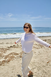 Cashmere Rib Pullover - Coconut