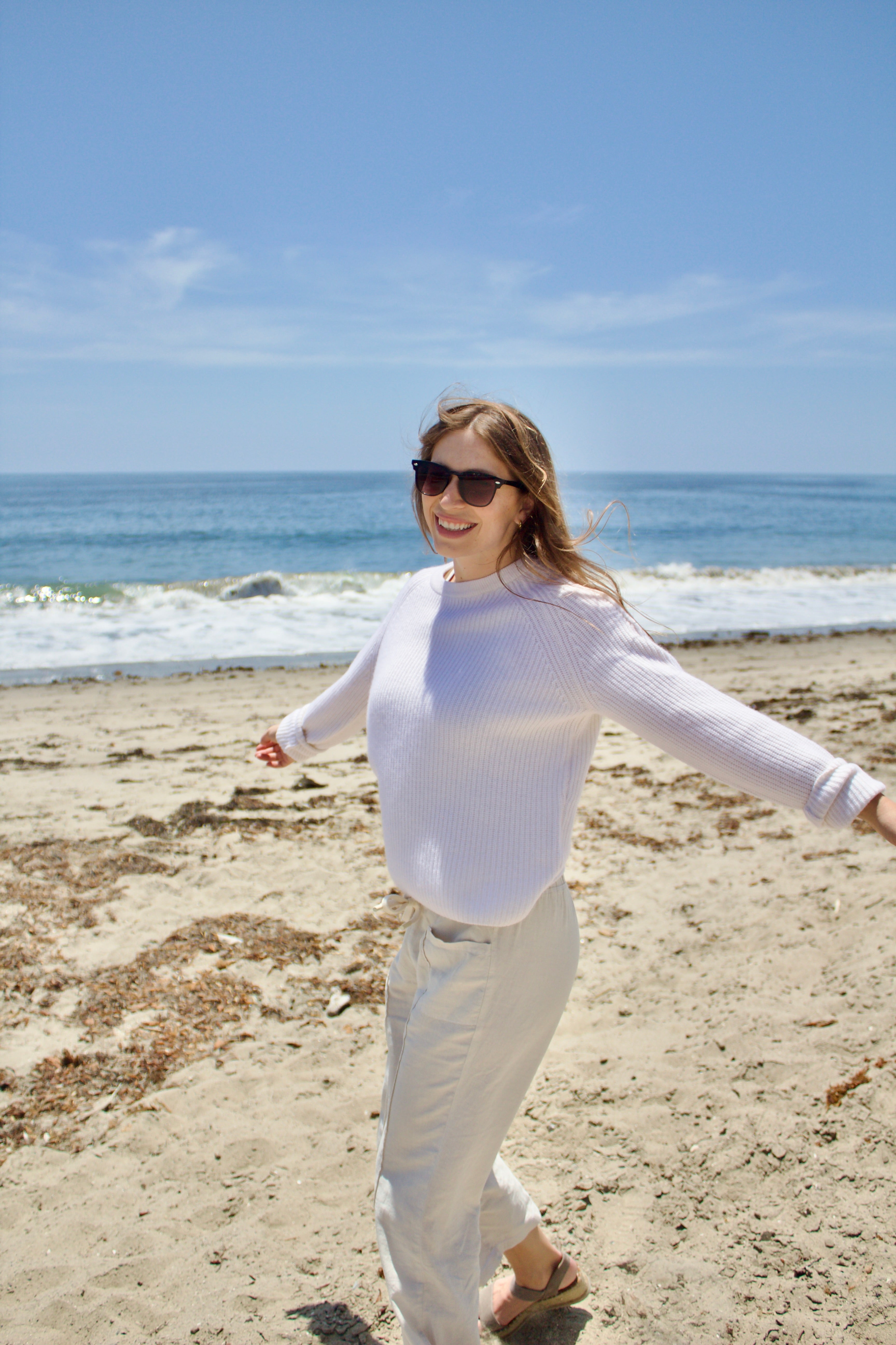 Cashmere Rib Pullover - Coconut