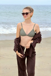 Triangle Bathing Suit Top - Olive Leaf