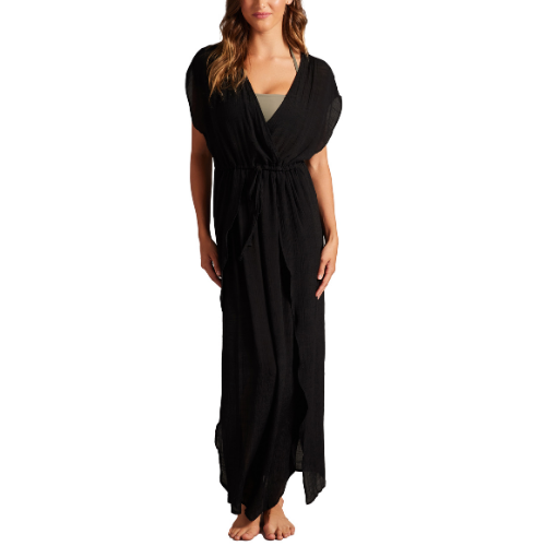 Tulip Hem Maxi Dress - Black Sea