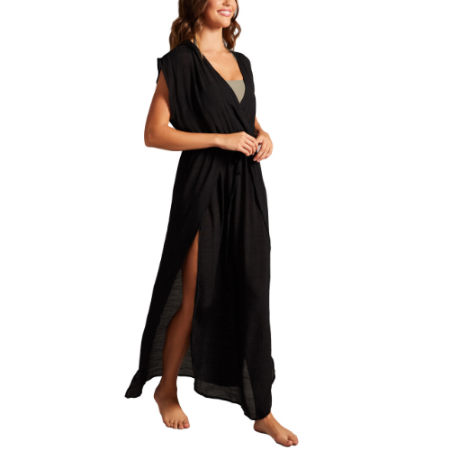 Tulip Hem Maxi Dress - Black Sea