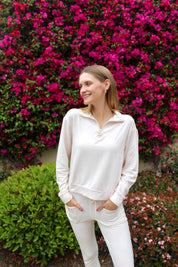 Soft Fleece Quarter Zip - Pink Rose