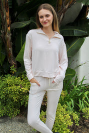 Soft Fleece Quarter Zip - Pink Rose