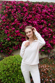 Soft Fleece Quarter Zip - Pink Rose