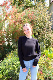 Luxe Cotton Sweater - Black