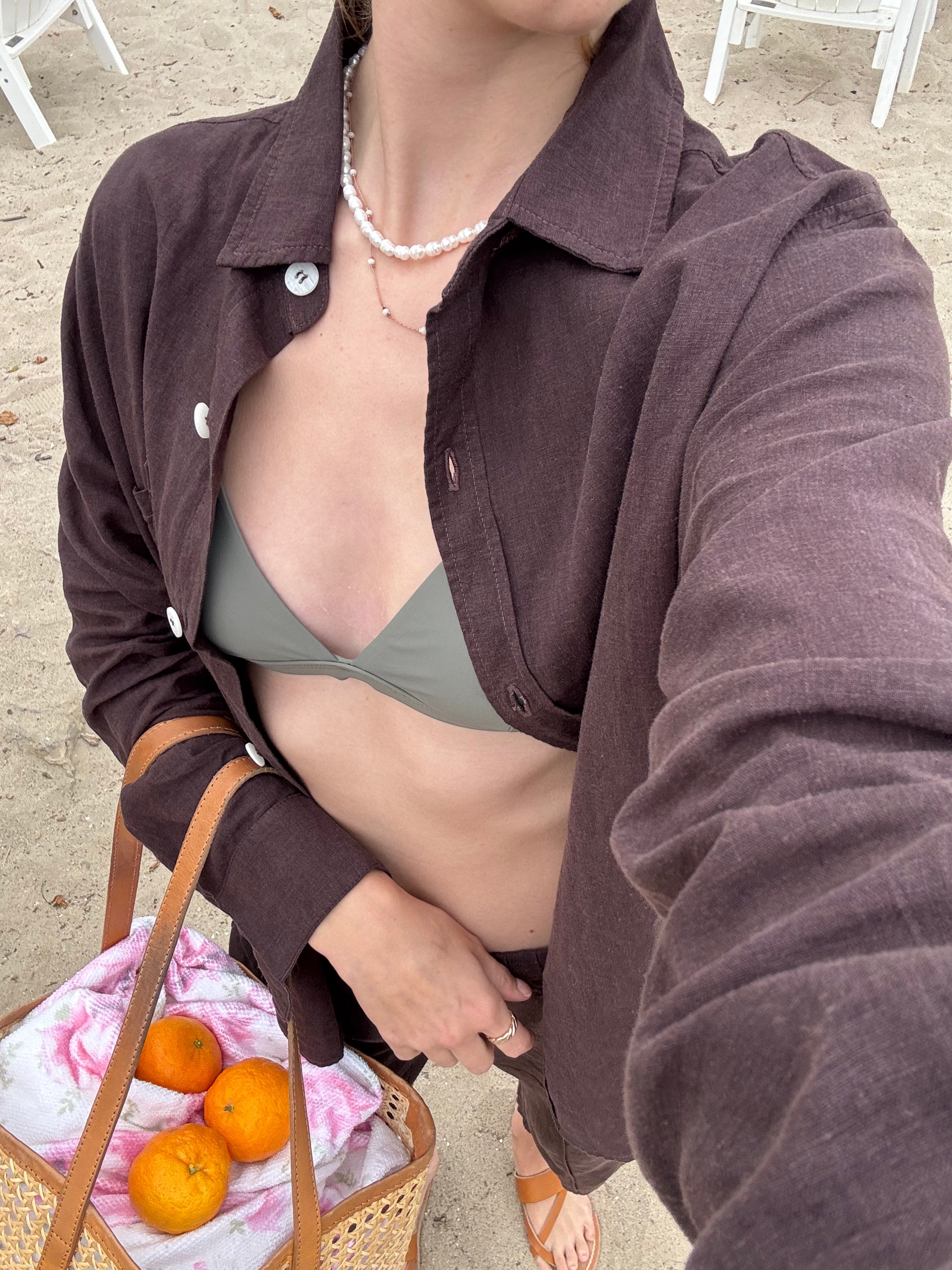 Triangle Bathing Suit Top - Olive Leaf