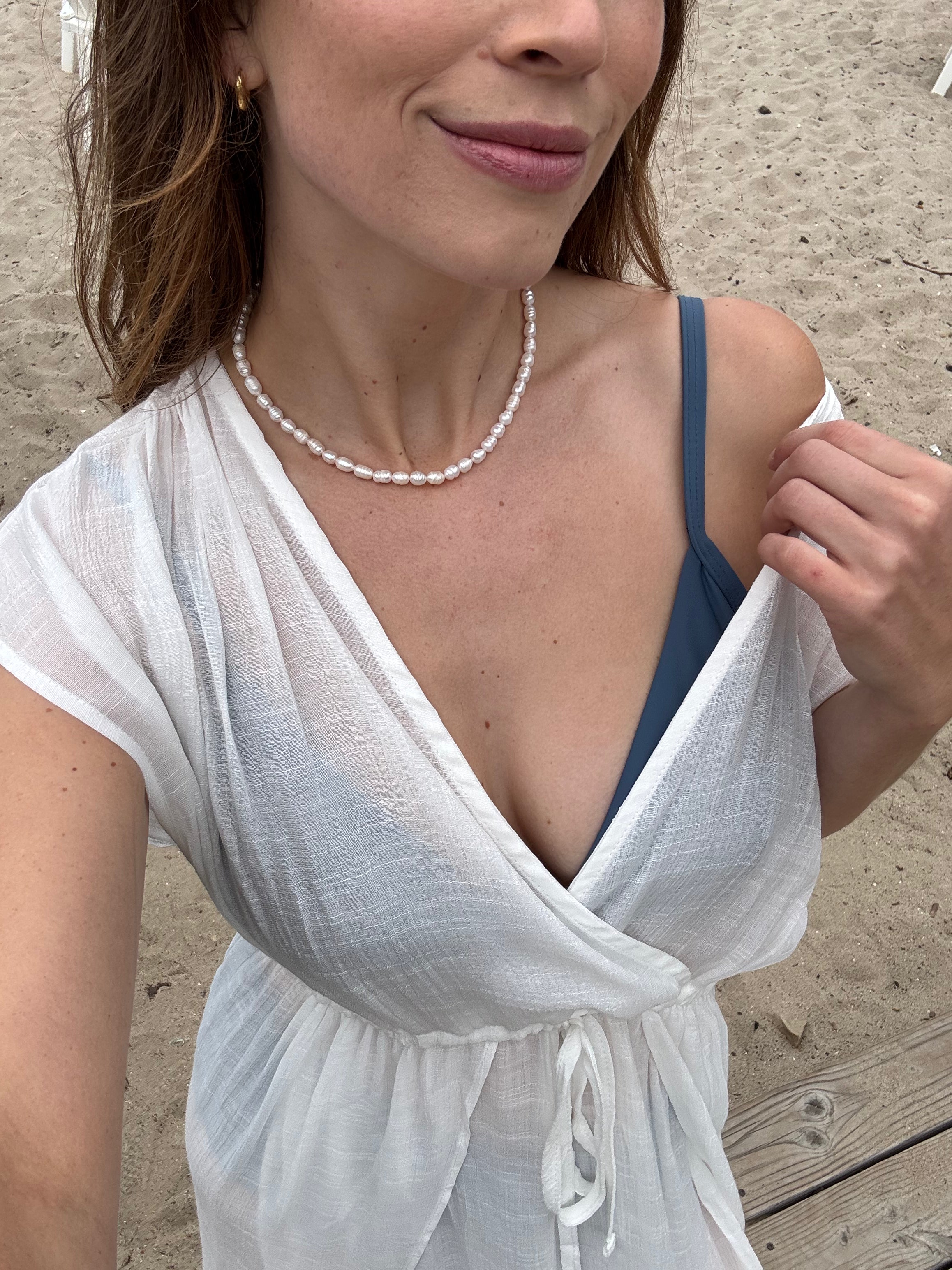 Tulip Hem Maxi Dress - White