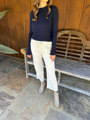 Softest Cashmere Fitted Crewneck - Ocean Blue