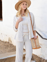 Linen Capri Pant - Sand