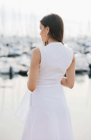 Marilyn Cotton Tie Dress - White