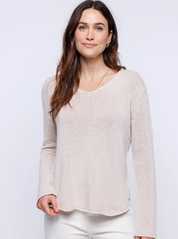 Round Edge V-Neck - Oatmeal