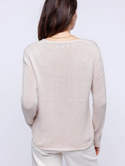 Round Edge V-Neck - Oatmeal