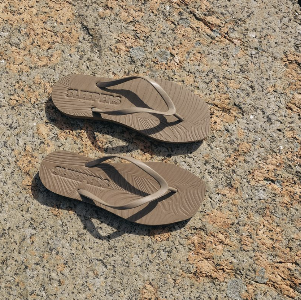 Sleepers Tapered Platform Flip Flops - Sand