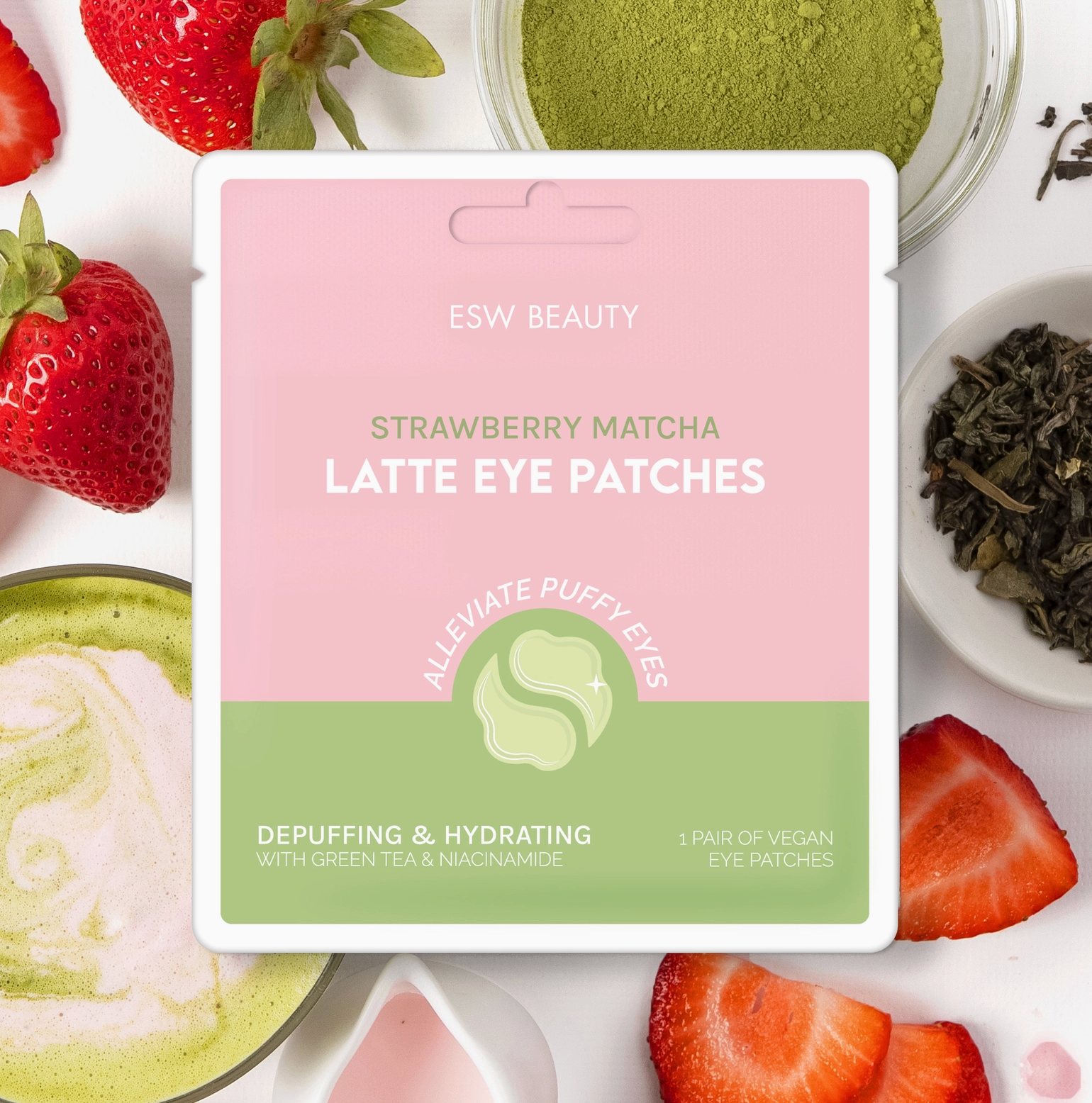 Strawberry Matcha Latte Depuffing & Hydrating Eye Patches