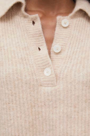 Mimi Woman Knit Polo Moonlight - White